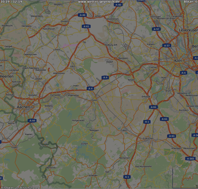 Blitzkarte Kreis D�ren -