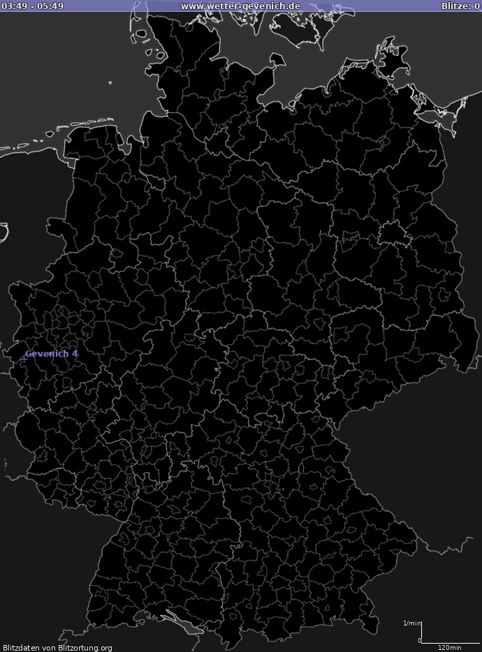 Zibens karte Vācija -