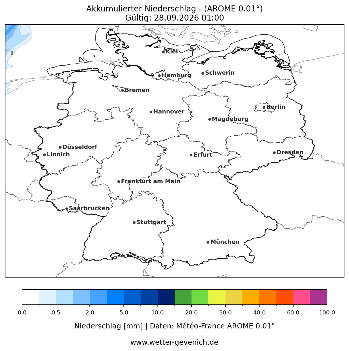 AROME (2,5 km) Niederschlag