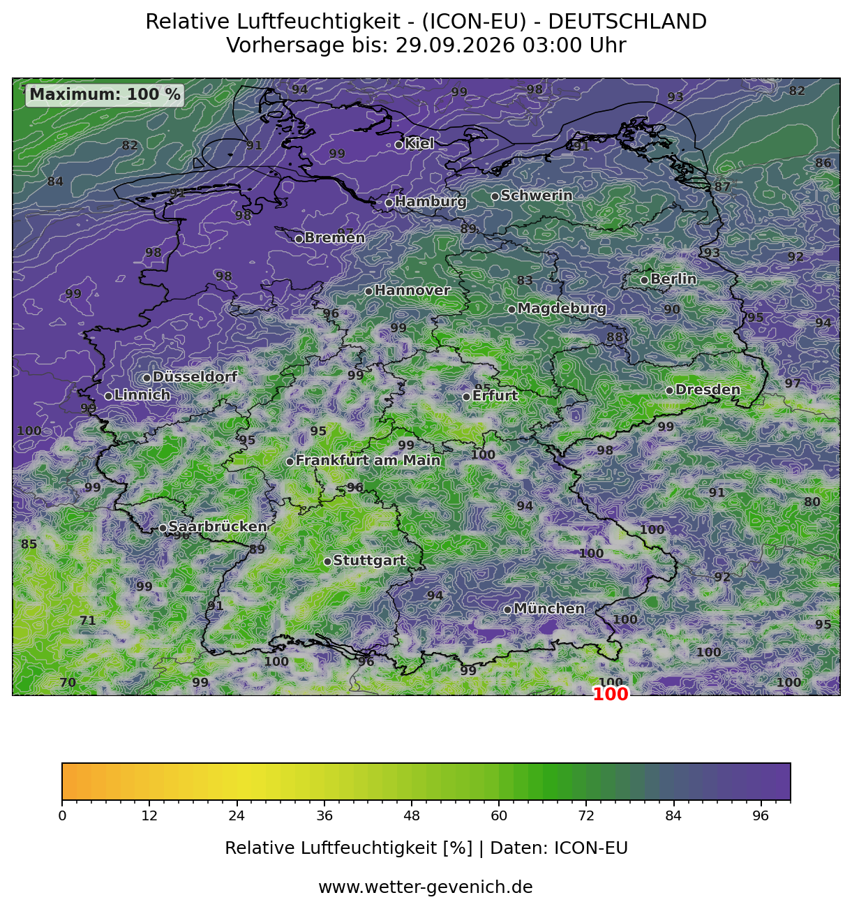 ICON-EU (7 km) Luftfeuchte